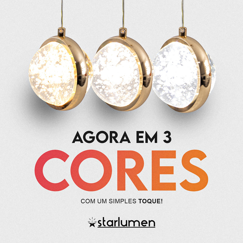 Pendente Lustre Globr Com LED Integrado Multicor LUS-10 ST3136-Starlumen-