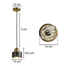 Pendente Lustre Nordic Mármore Preto e Dourado P/ 1xE27 BC007B Bella ST2997-Lustres e Pendentes-Starlumen