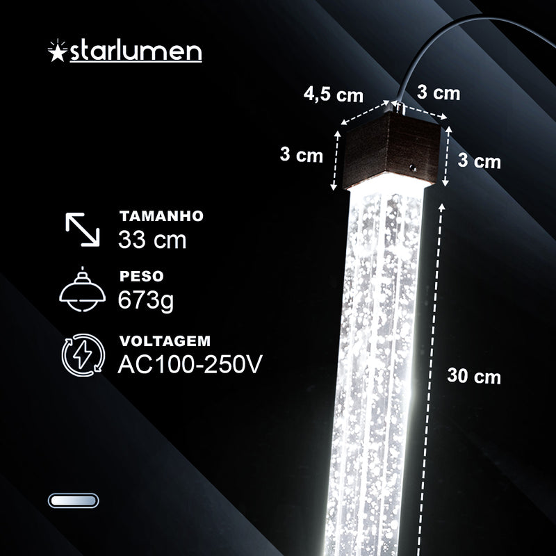 Pendente Lustre Rectangle c/ LED Multicor LUS-11 ST3136-Starlumen-