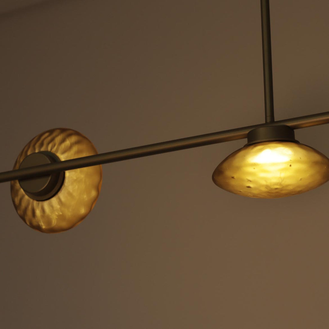 Pendente Petra Ouro Fosco e Âmbar ZR106 L120xh17cm LED 12W 2700k Starl