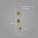 Pendente Petra Ouro Fosco e Ambar ZR107 LED 15W 2700K 3 Cúpulas Starlux ST2585-Starlux-Starlumen