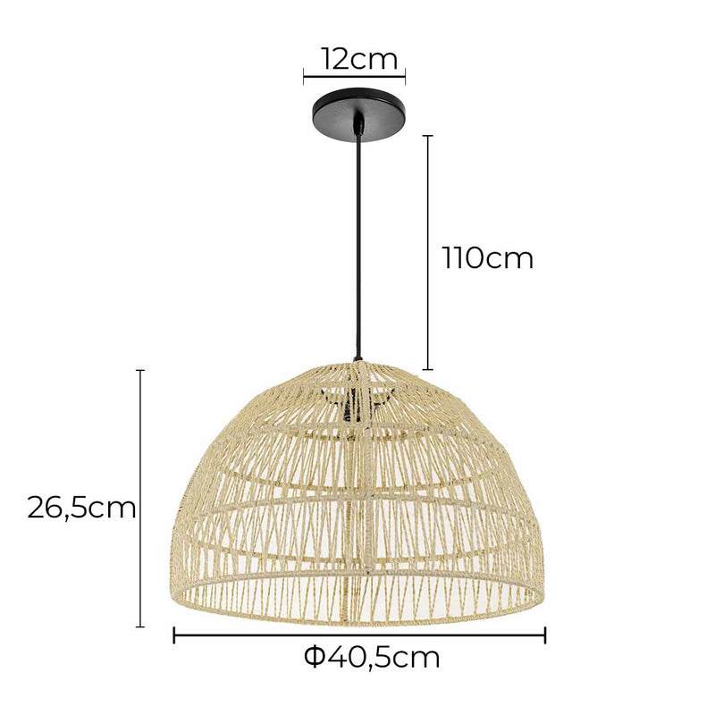 Pendente Sisal 03 Meia Lua 26,5 cm p/ E27 ST2987-Starlumen-Starlumen