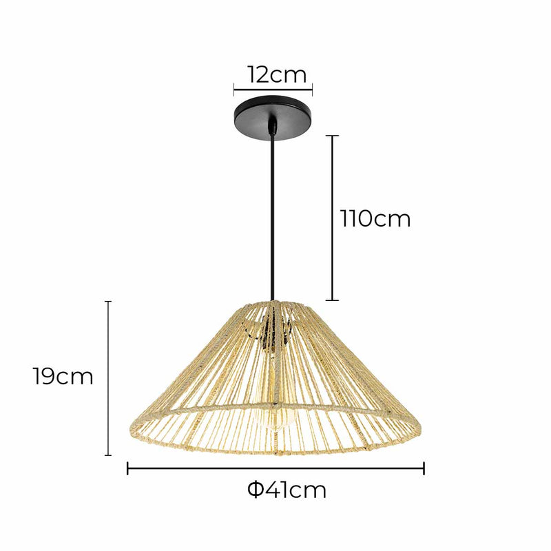 Pendente Sisal 05 Cone 19 cm p/ E27 ST2987-Starlumen-Starlumen