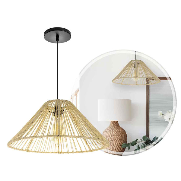 Pendente Sisal 05 Cone 19 cm p/ E27 ST2987-Starlumen-Starlumen