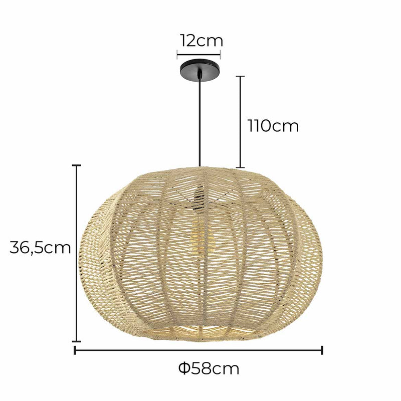 Pendente Sisal 18 Redondo 36,5 cm p/ E27 ST2987-Starlumen-Starlumen