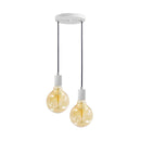 Pendente Soquete Duplo Alumínio Branco P/ 2 Lâmpadas E27 ST1696-Starlumen-