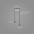 Pendente Soquete Duplo Alumínio Cinza P/ 2 Lâmpadas E27 ST1696-Starlumen-