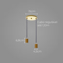 Pendente Soquete Duplo Alumínio Dourado P/ 2 Lâmpadas E27 ST1696-Starlumen-