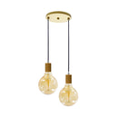 Pendente Soquete Duplo Alumínio Dourado P/ 2 Lâmpadas E27 ST1696-Starlumen-