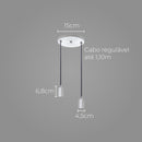 Pendente Soquete Duplo Alumínio Escovado P/ 2 Lâmpadas E27 ST1696-Starlumen-