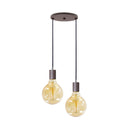 Pendente Soquete Duplo Alumínio Marrom P/ 2 Lâmpadas E27 ST1696-Starlumen-