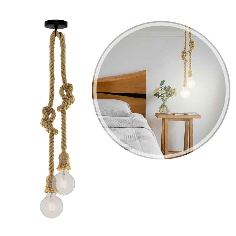 Pendente Soquete Duplo Rustico de Corda 2xE27 LPCR22 ST2972-Starlumen-