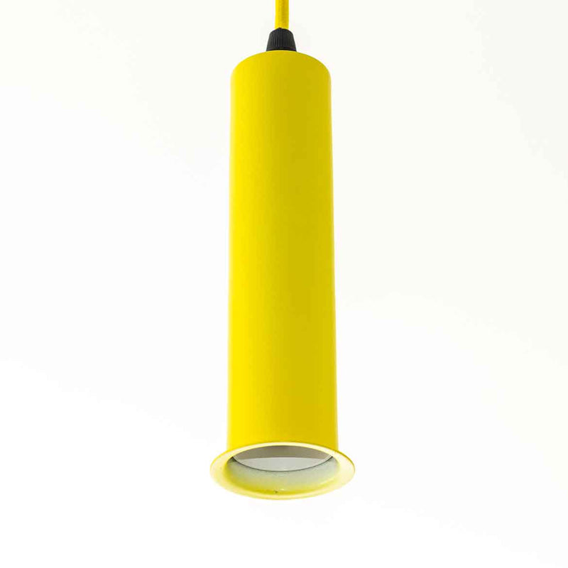 Pendente Soquete Tubo Amarelo em Alumínio C/ Cabo de Corda p/ E27 DS2023L Delis ST3061