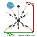 Pendente Sputnik Atom para 12 lâmpadas e27 Preto PD-4965/12-PF St598-Starlumen-