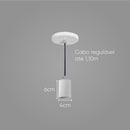 Pendente Tubo Cilindro Alumínio Branco 4x6cm P/ Lâmpada E27 St458-Starlumen-