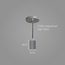 Pendente Tubo Cilindro Alumínio Cinza 4x6cm P/ Lâmpada E27 St458-Starlumen-