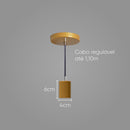 Pendente Tubo Cilindro Alumínio Dourado 4x6cm P/ Lâmpada E27 St458-Starlumen-