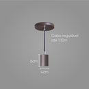 Pendente Tubo Cilindro Alumínio Marrom 4x6cm P/ Lâmpada E27 St458-Starlumen-