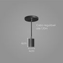 Pendente Tubo Cilindro Alumínio Preto 4x6cm para lâmpada E27 4025 St458-Starlumen-