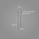 Pendente Tubo Duplo Alumínio P/ Lâmpada Mr11 Gu10 St1697 - Cinza-Starlumen-