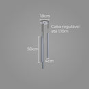 Pendente Tubo Triplo Alumínio P/ Lâmpada Mr11 Gu10 St1699 - Cinza-Starlumen-