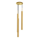 Pendente Tubo Triplo Alumínio P/ Lâmpada Mr11 Gu10 St1699 - Dourado-Starlumen-