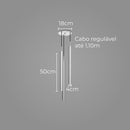 Pendente Tubo Triplo Alumínio P/ Lâmpada Mr11 Gu10 St1699 - Escovado-Starlumen-