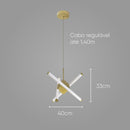 Pendente Yoda Ouro Fosco e Branco 40cm LED 27W 2700K Starlux ST2632-Starlux-Starlumen