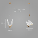 Pendente Borboleta LED 6W 3 Cores Dourado Luminária de Teto Infantil LUS-114 ST3136