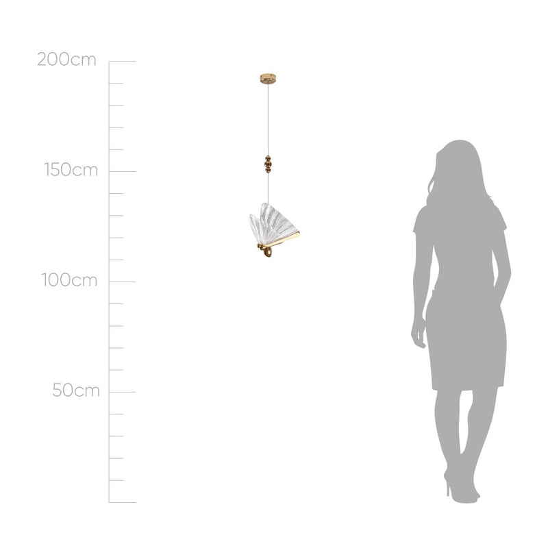 Pendente Borboleta LED 6W 3 Cores Dourado Luminária de Teto Infantil LUS-114 ST3136