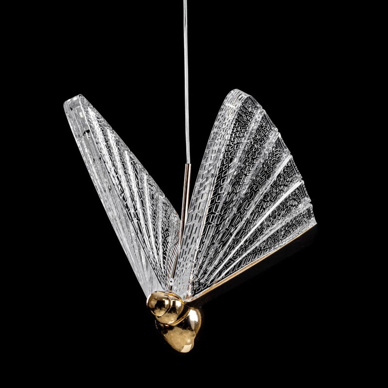 Pendente Borboleta LED 6W 3 Cores Dourado Luminária de Teto Infantil LUS-114 ST3136