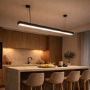 Pendente Lustre / Plafon Sobrepor Linear LED Preto 24W 3000K Moderno 120cm IP20 9152 Astraled ST3306