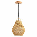 Pendente Rústico Rattan Madeira 20cm E27 Cabo 3m Lustre Ôtaki Decorativo ST3289