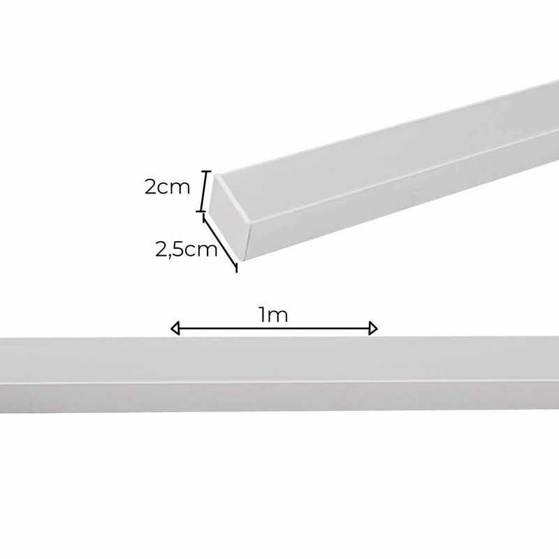 Perfil Linear de Sobrepor ID245 1 Metro em Alumínio C/ Trava Fix ST2996-Starlumen-Branco-
