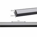 Perfil Linear de Sobrepor ID245 1 Metro em Alumínio C/ Trava Fix ST2996-Starlumen-Preto-