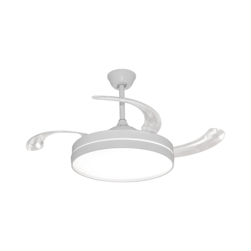 Plafon AIR BASIC Branco e Transparente LED 60W C/ Ventilador Opus 88330 ST2915-Opus-Starlumen