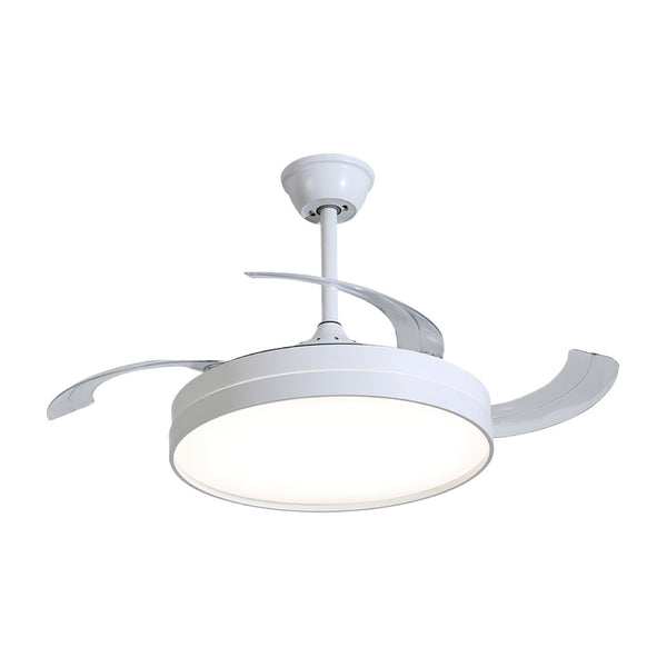 Plafon AIR BASIC Branco e Transparente LED 60W C/ Ventilador Opus 88330 ST2915-Opus-Starlumen