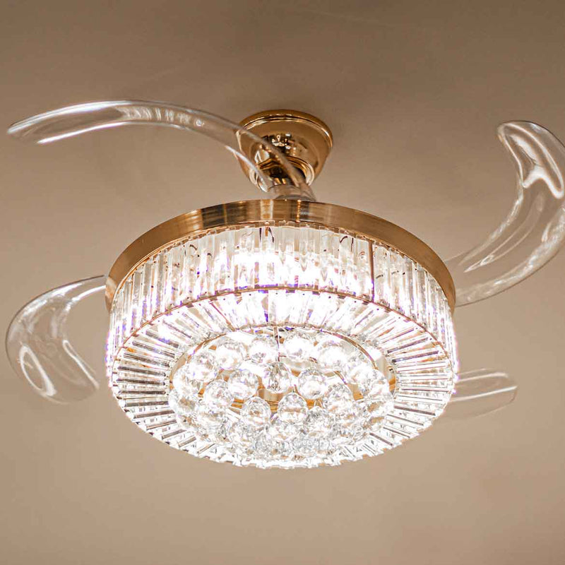 Plafon AIR CLASS Dourado Transparente LED 60W C/ Ventilador Opus 85612 / 88361 ST2915-Opus-Starlumen