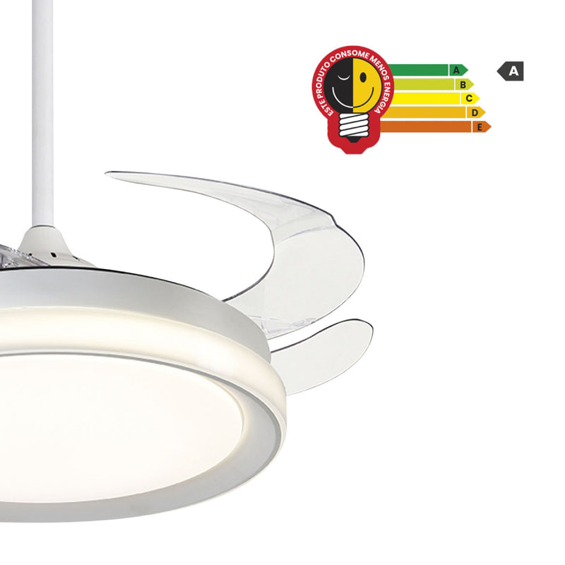 Plafon AIR PLUS Branco e Transparente LED 60W C/ Ventilador OPUS 36489 ST2915-Opus-Starlumen