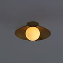 Plafon Cuia Dourado Opalino 25cm p/ G9 CUI1PS01DR025 Bella ST2845-Bella Iluminação-Starlumen