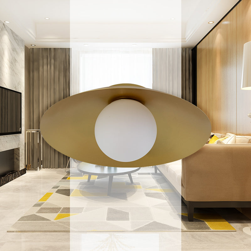 Plafon Cuia Dourado Opalino p/ E27 CUI1PS01DR050 Bella ST2846-Bella Iluminação-Starlumen