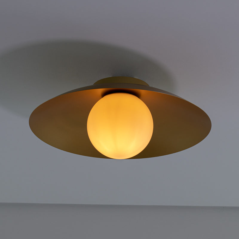Plafon Cuia Dourado Opalino p/ E27 CUI1PS01DR050 Bella ST2846-Bella Iluminação-Starlumen