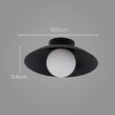 Plafon Cuia Preto Opalino 25cm p/ G9 CUI1PS01PT025 Bella ST2845-Bella Iluminação-Starlumen