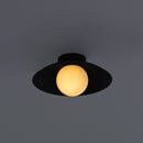 Plafon Cuia Preto Opalino 25cm p/ G9 CUI1PS01PT025 Bella ST2845-Bella Iluminação-Starlumen