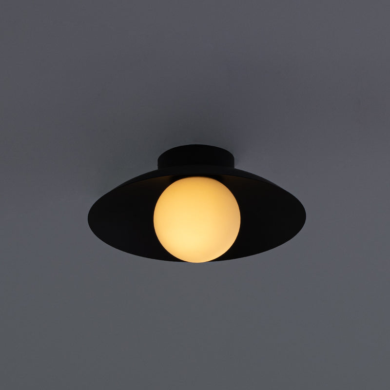 Plafon Cuia Preto Opalino 25cm p/ G9 CUI1PS01PT025 Bella ST2845-Bella Iluminação-Starlumen