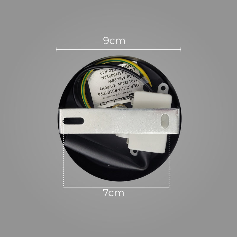 Plafon Cuia Preto Opalino 25cm p/ G9 CUI1PS01PT025 Bella ST2845-Bella Iluminação-Starlumen