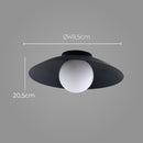 Plafon Cuia Preto Opalino p/ E27 CUI1PS01PT050 Bella ST2846-Bella Iluminação-Starlumen