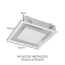 Plafon Embutir Quadrado 40x40cm Luz Indireta p/ 4xE27 20140 ST3102-Starlumen-