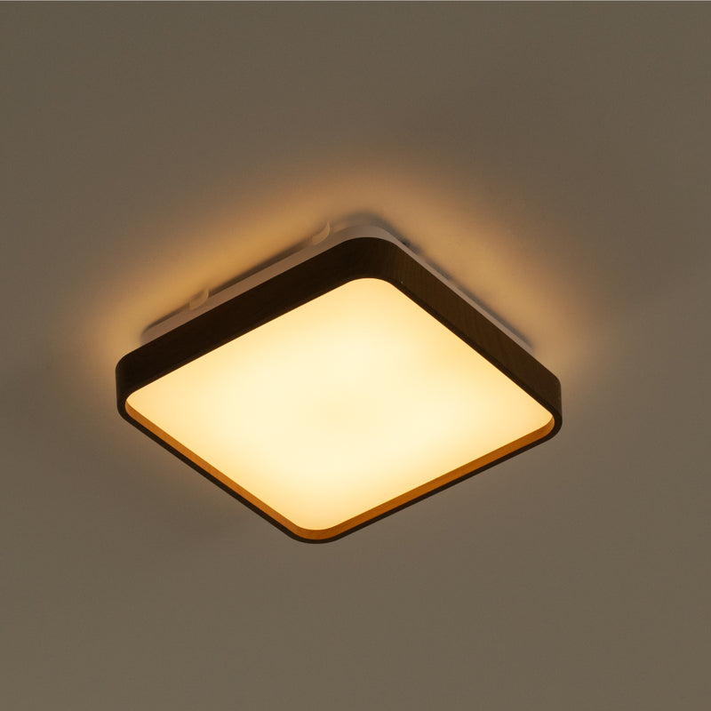 Plafon LED 12W Branco Quente Metal Acrílico Amadeirado Timber 28cm ST1937-Opus-Starlumen
