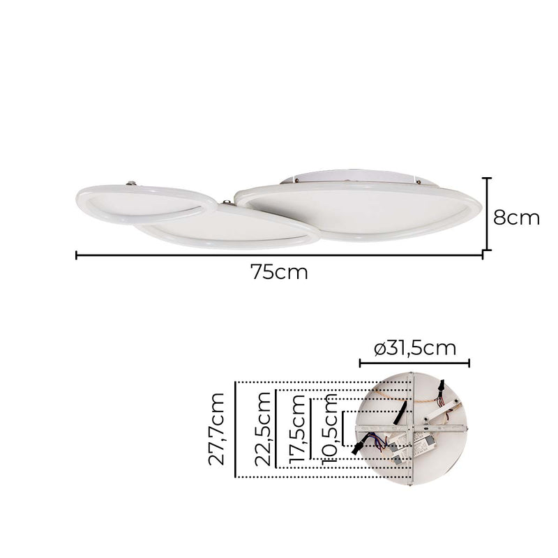 Plafon Luft Led 60w 3900lm 3000k Pl1666 Studioluce St2995-Studioluce-Starlumen